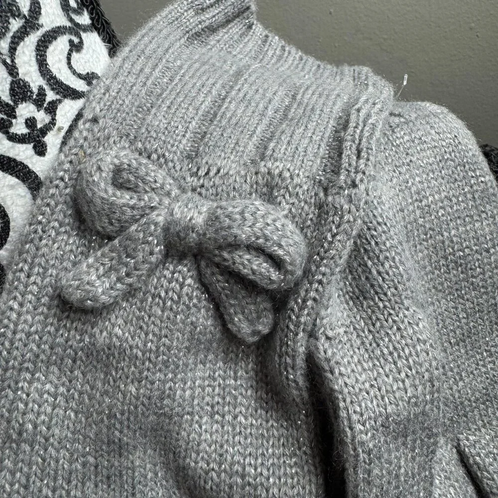Kate Spade New York Accessories Womens Cable Gloves Heather Gray metallic